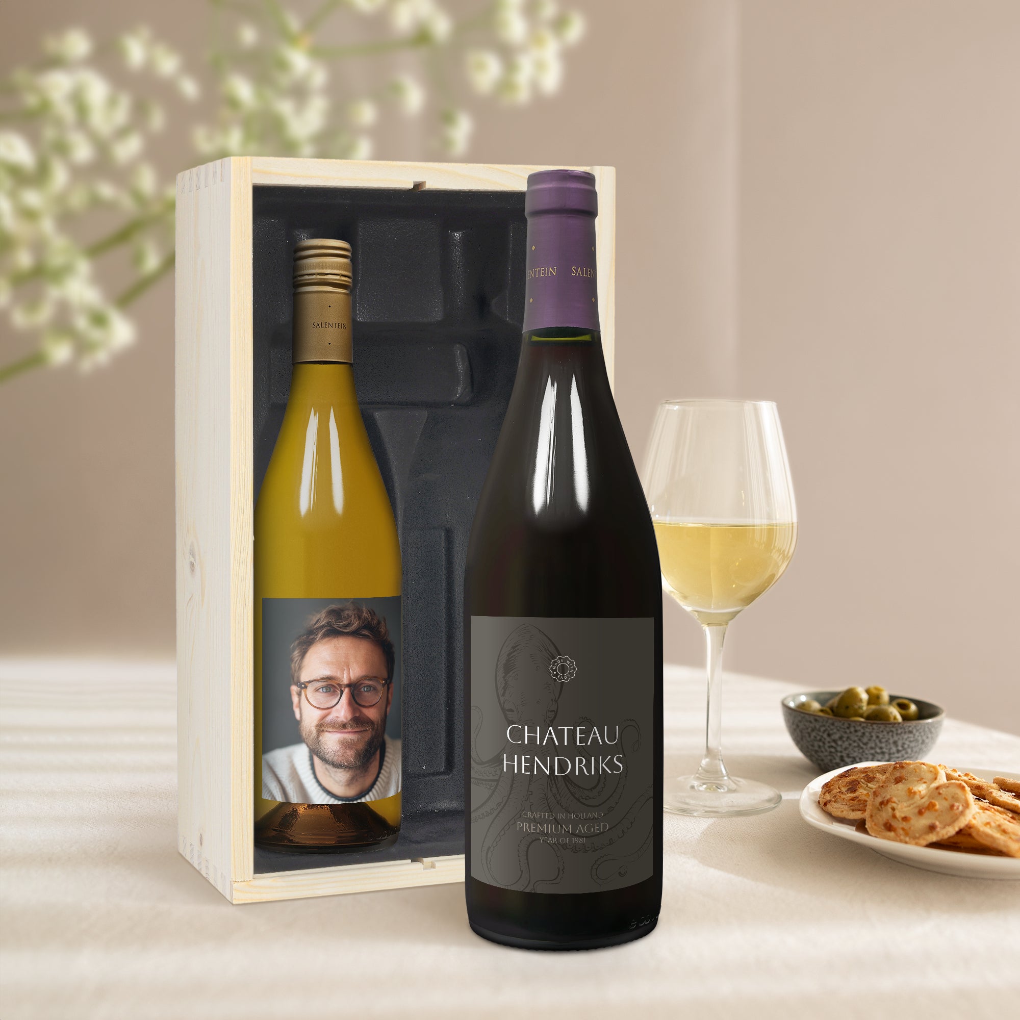 Wijnpakket met bedrukt etiket - Salentein - Pinot Noir en Chardonnay