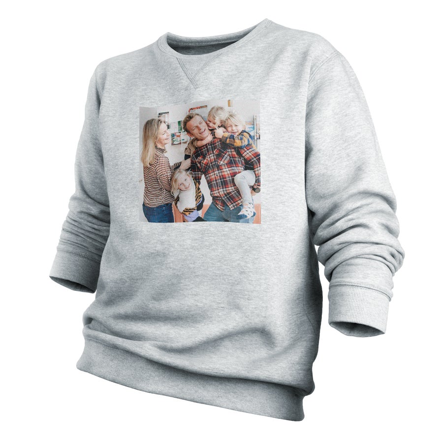 Personlig sweater - Mænd - Grå - XL