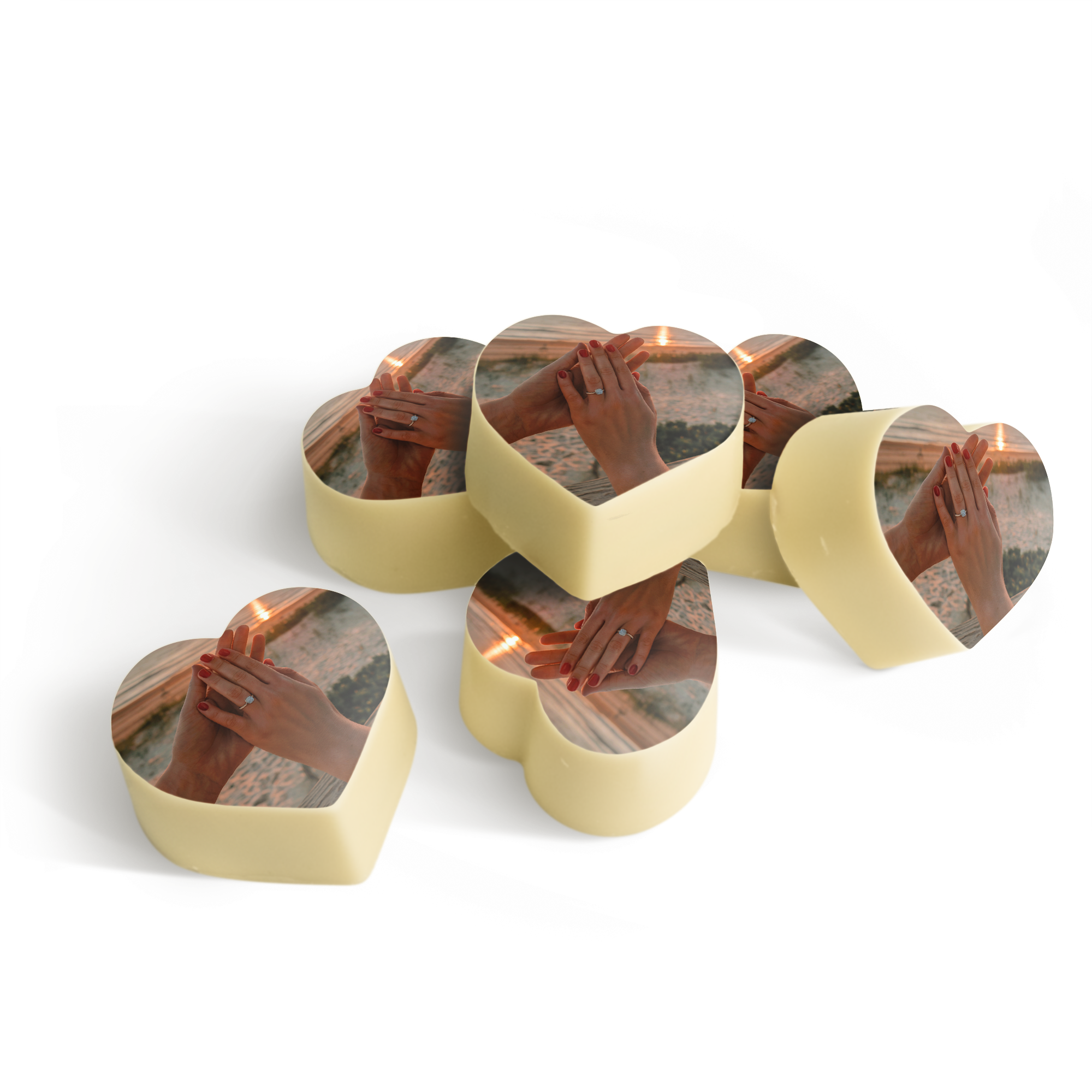 Chocolade hartjes met foto