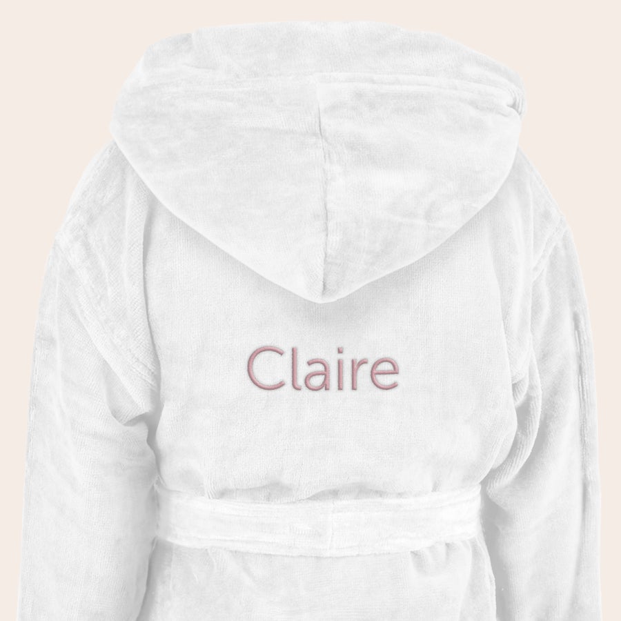 Peignoir enfant personnalisé Peignoir enfant blanc super doux brodé du prénom Claire sur le dos
