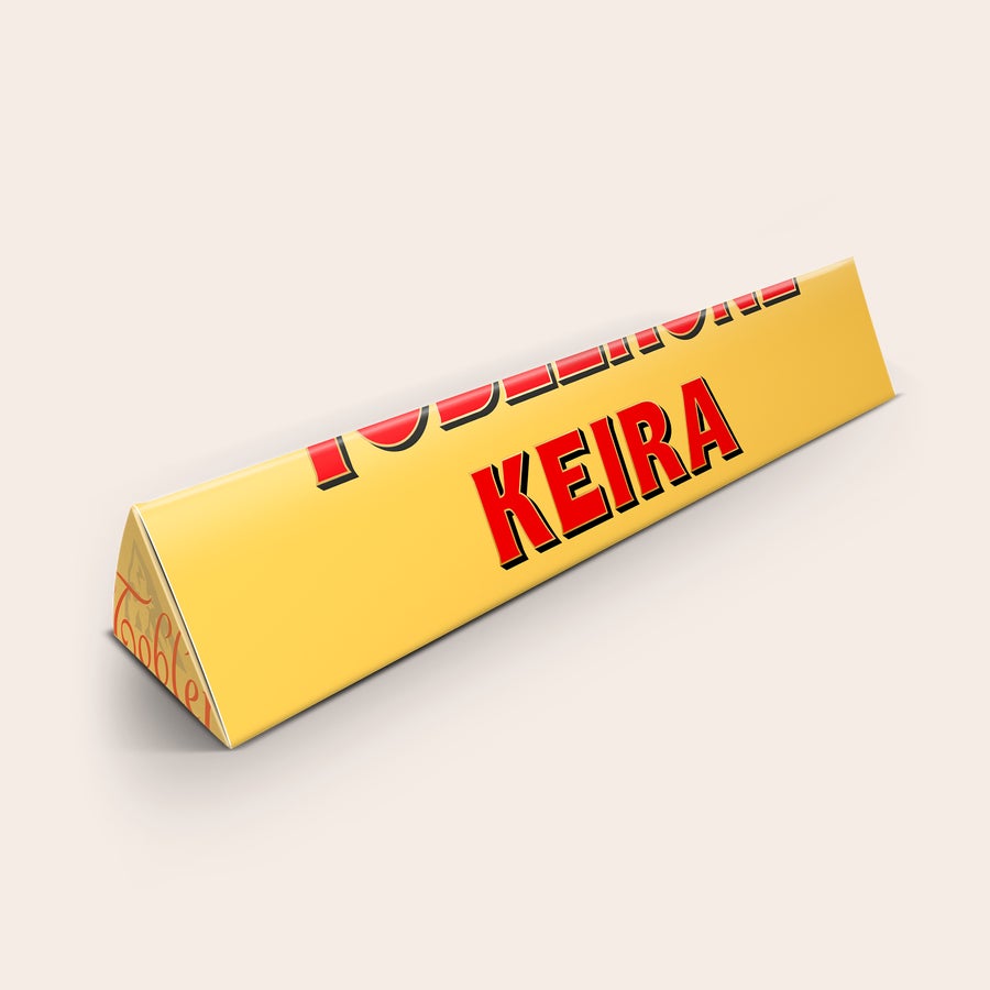 Personalizovaná Toblerone Personalizovaná Toblerone čokoláda se jménem Keira, potištěná na žlutém obalu