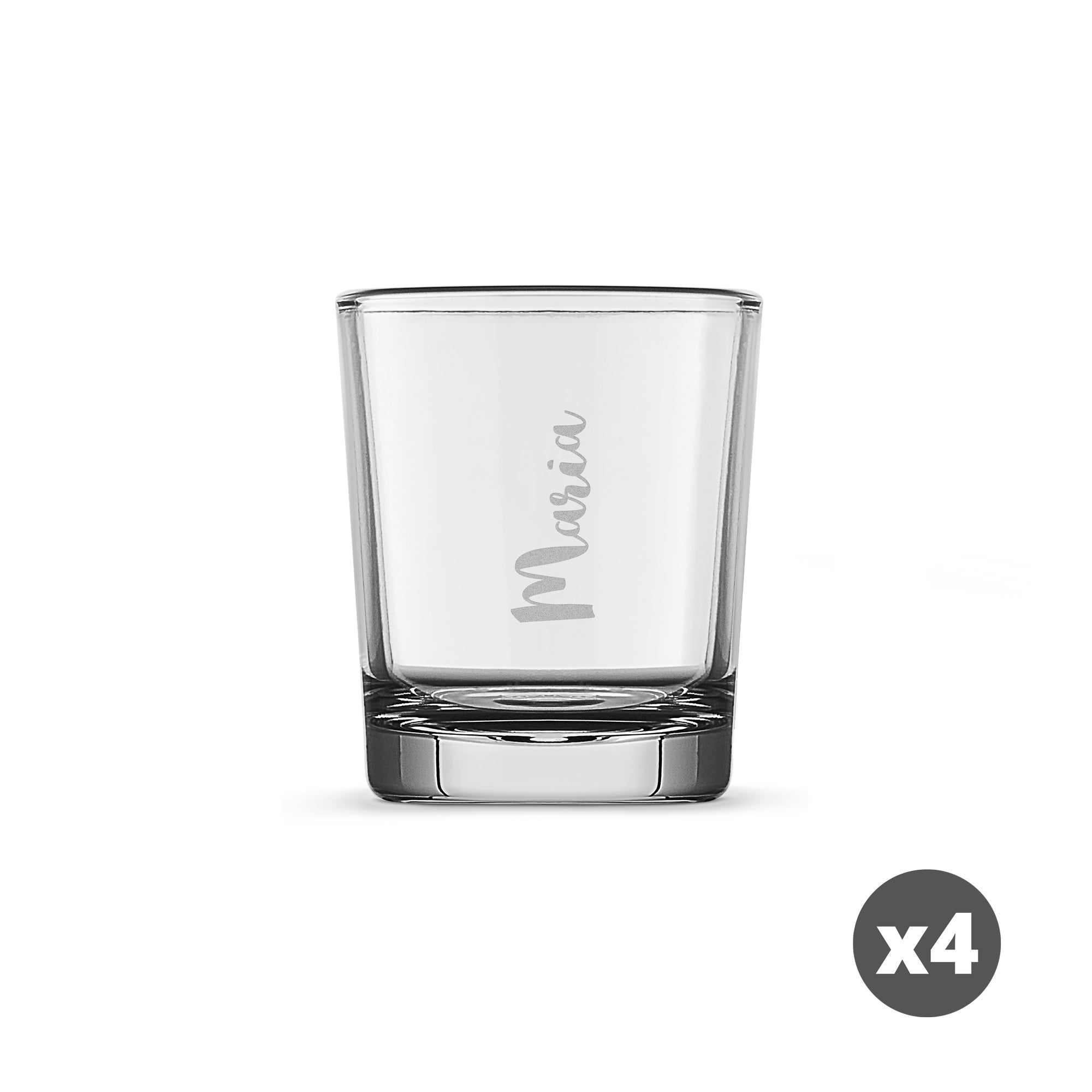 Personalised shot glass - Engraved - 4 pcs