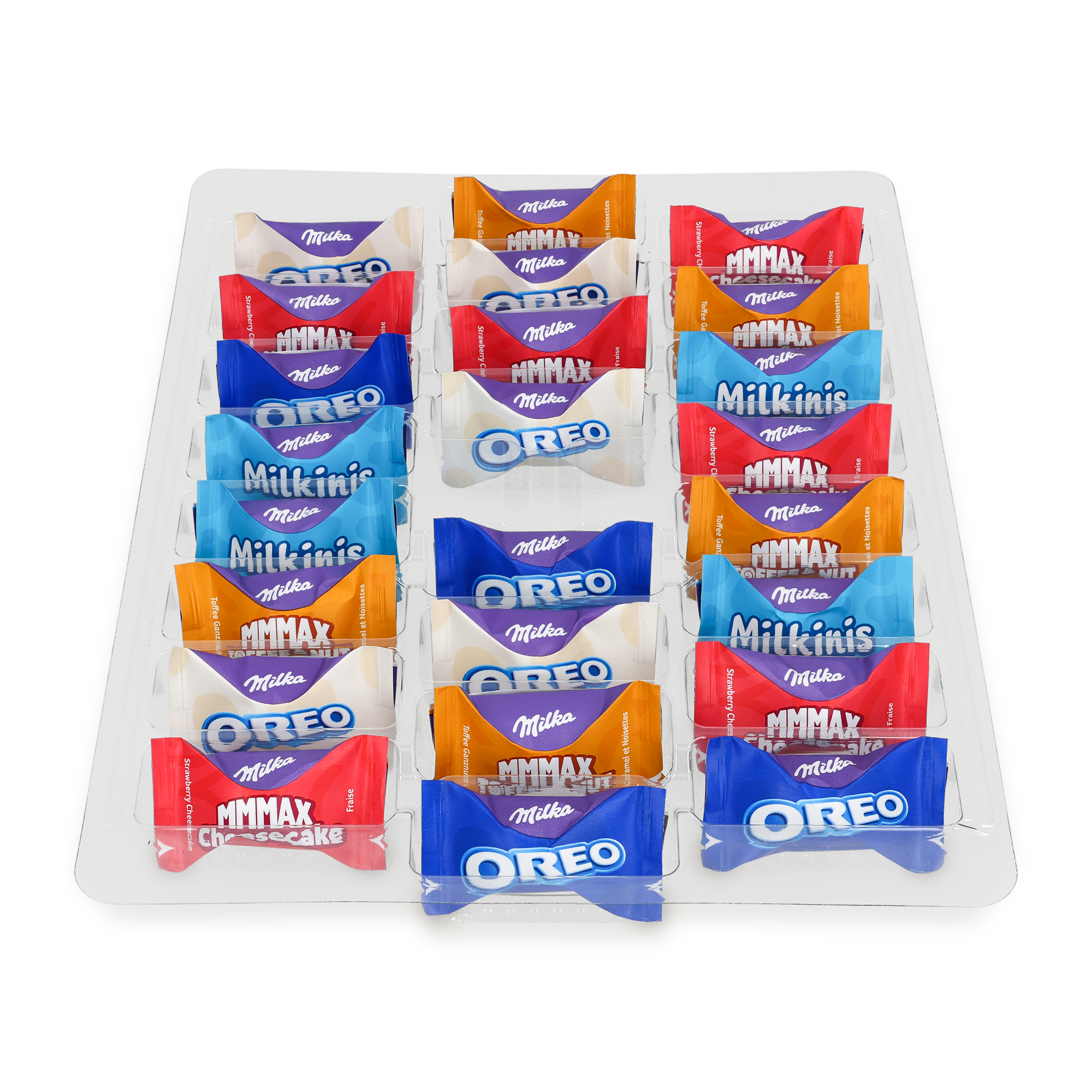 Adventskalender fylld med Milka-choklad i olika smaker som Oreo och Milkinis. Räkna ner till julen med denna personliga adventskalender.