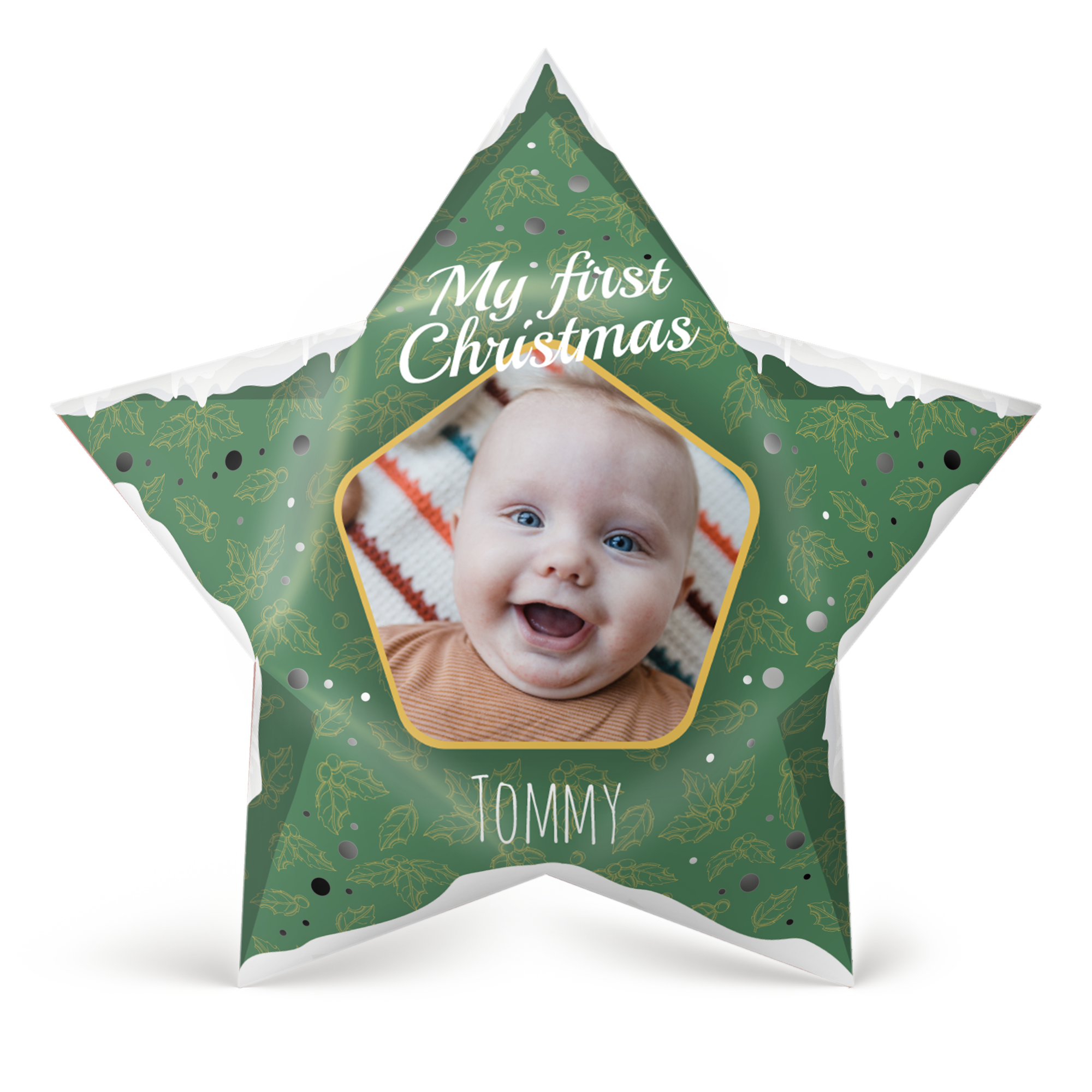 Papieren Kerstster personaliseren DIY - 42.5 cm - met lampjes