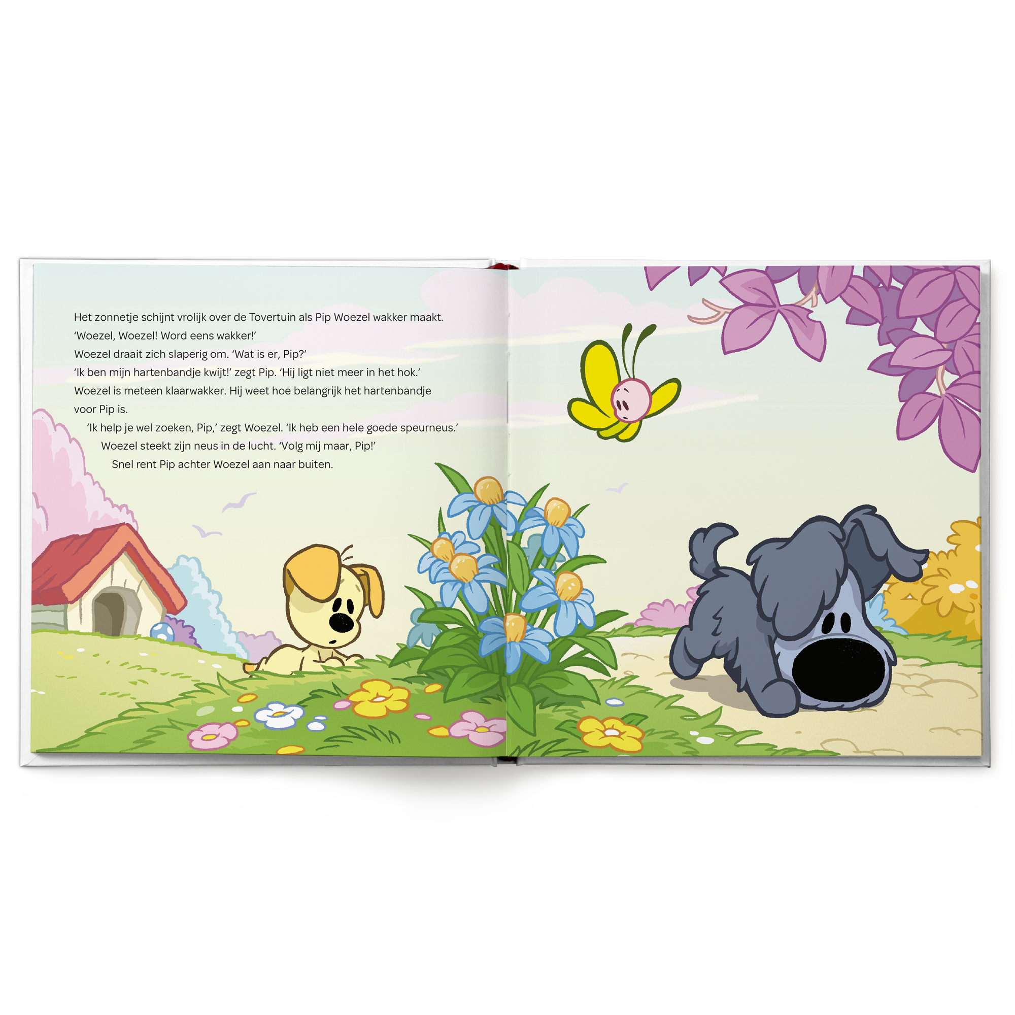 Geïllustreerd Woezel & Pip-boek met persoonlijke verhaallijn om voorlezen nóg magischer te maken.