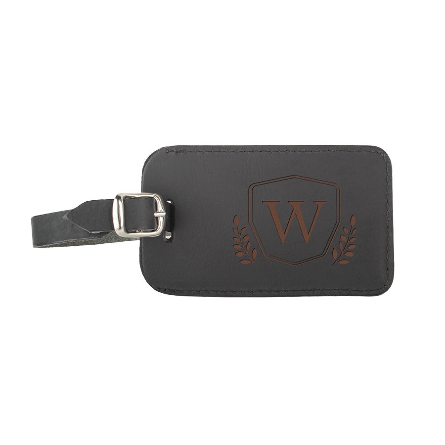 Leather luggage tag