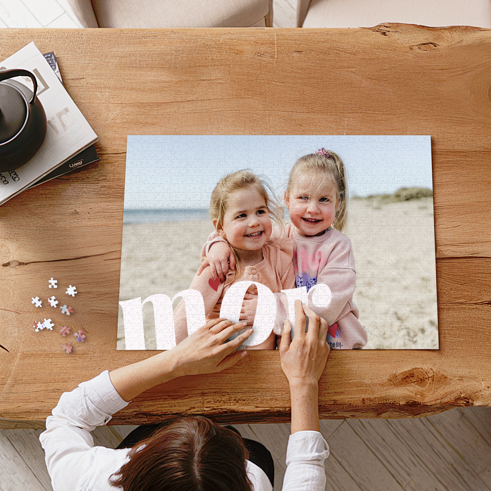 Stort puslespil med eget billede