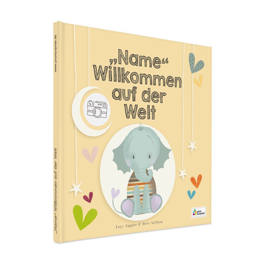 Babybuch mit Namen - Willkommen auf der Welt