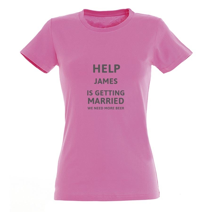 T-paita omalla painatuksella - Naiset - Pinkki