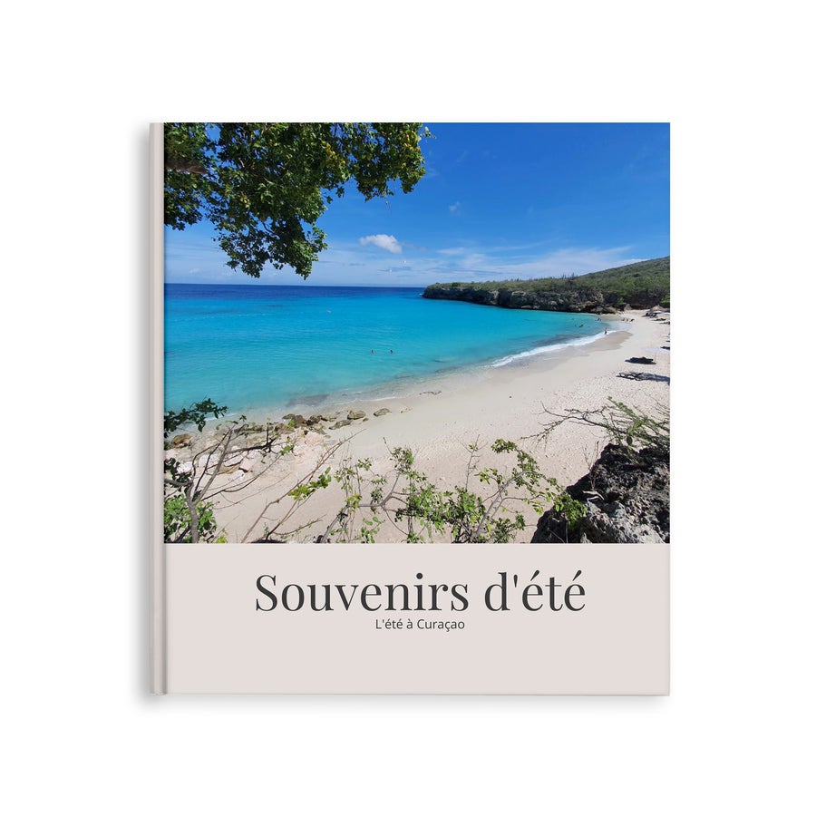 Livre photo Livre photos souvenirs personnalisé avec une photo de plage de Curaçao, titre Souvenirs d'été