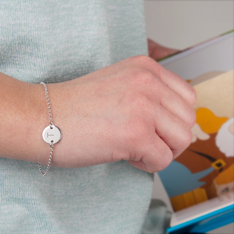Design your own engraved silver initial 