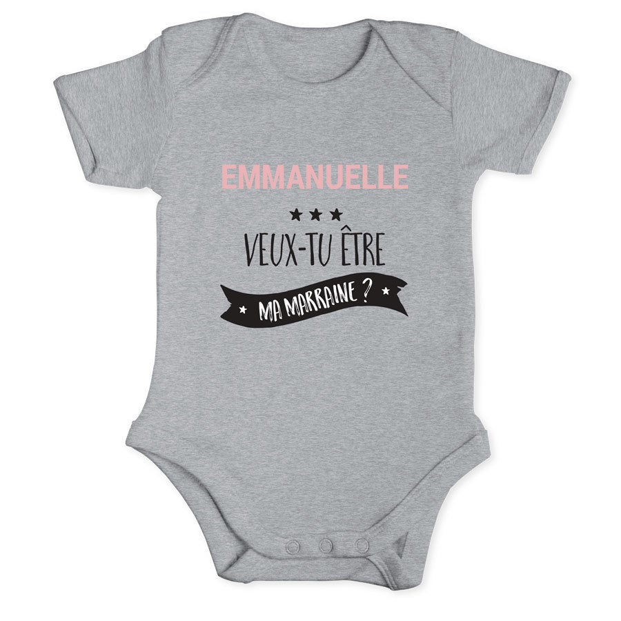  Body marraine personnalisé - Gris -  50/56