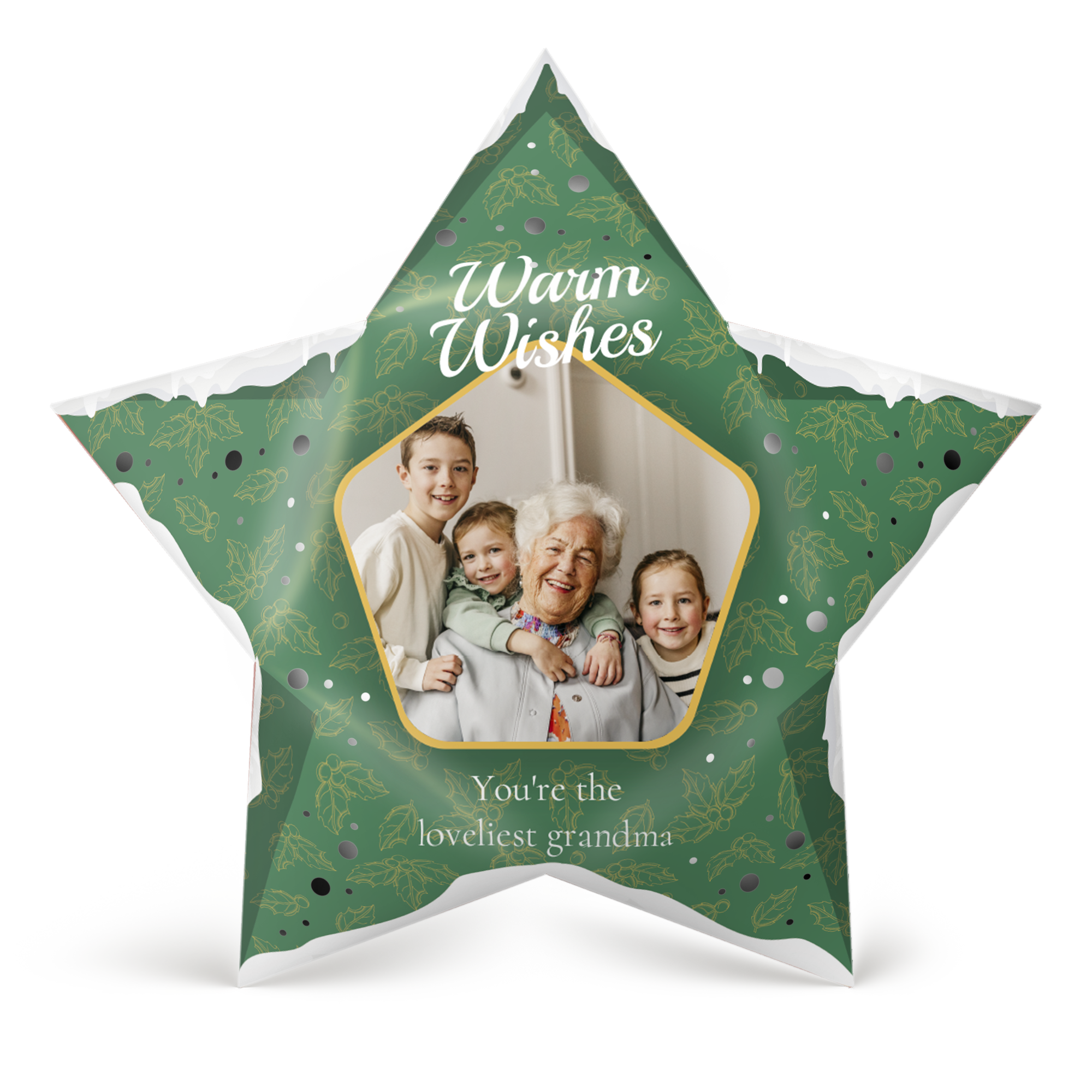 Hartie personalizata DIY Steaua de Craciun - 42,5 cm - Inclusiv lumini