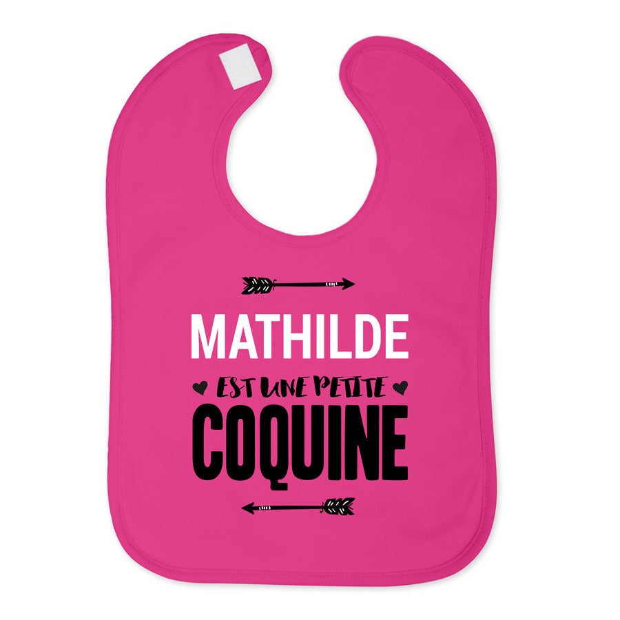 Bavoir personnalisé - Fuchsia 