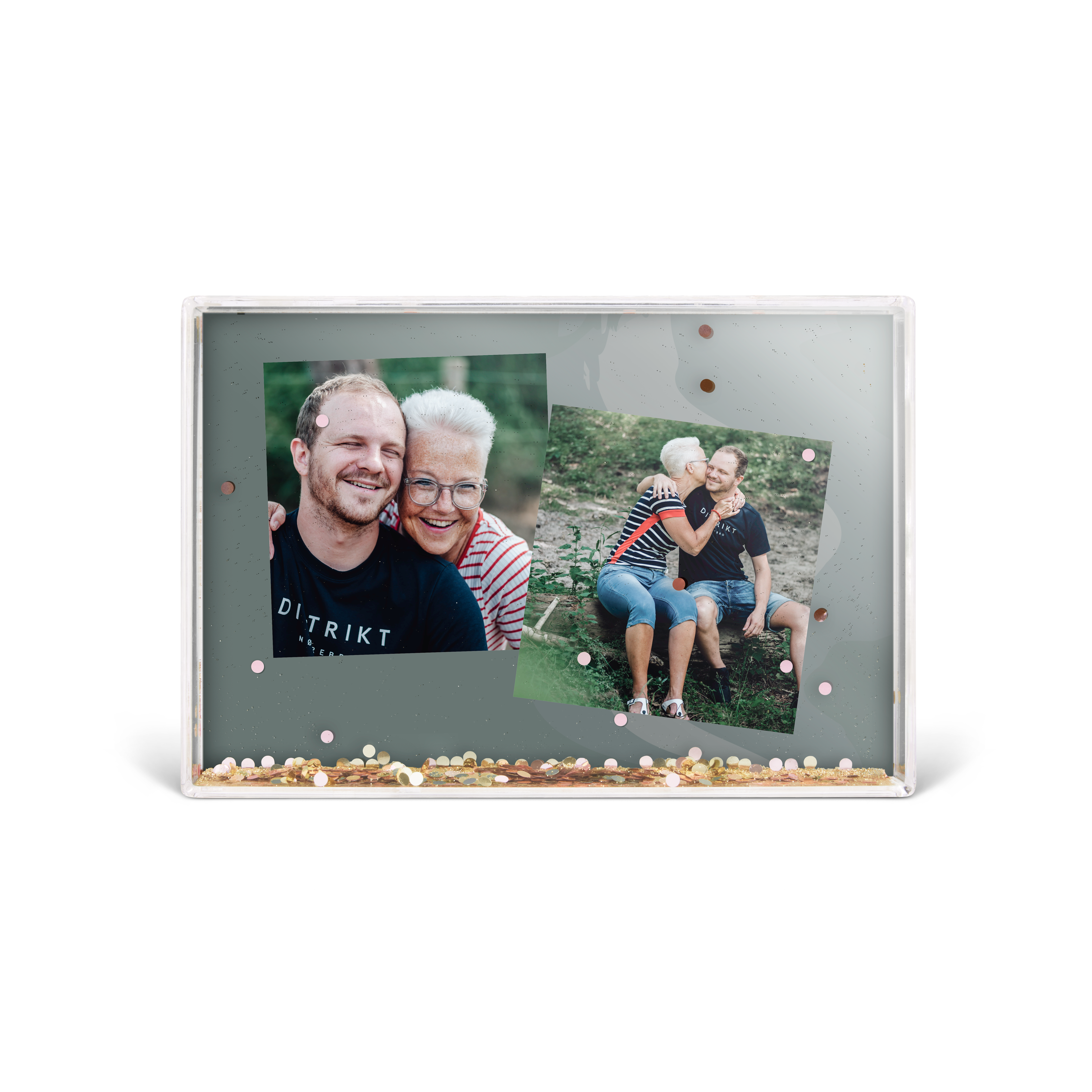 Osobní obdélníková sněhová koule s konfetami, s vlastními fotografiemi, skvělý způsob jak překvapit své blízké.