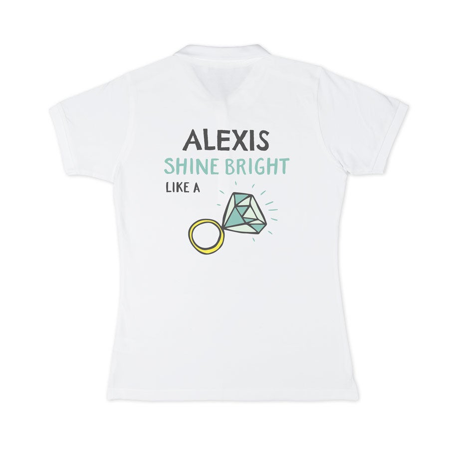 Camisa polo personalizada - Mulheres - Branco - XXL