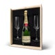 Geschenkset Champagner mit Gläsern - Moët & Chandon Brut - mit bedrucktem Deckel