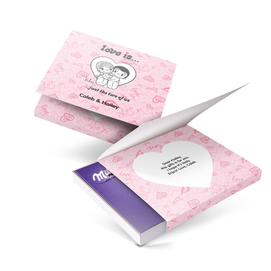 Personalised Love is.. Milka gift box - 110 grams