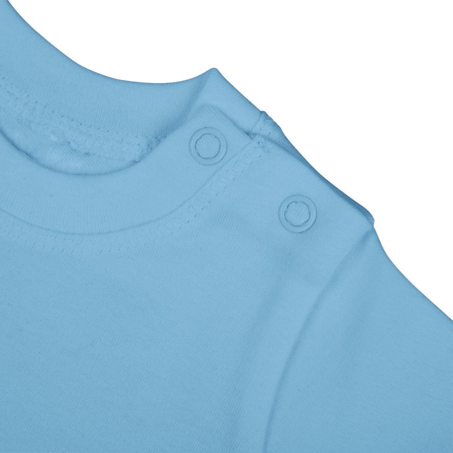 Baby T-Shirt bedrucken- Kurzarm - Babyblau - 62/68