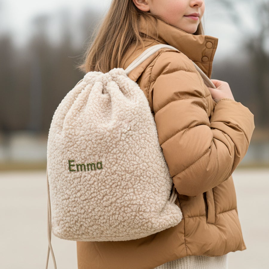 Personalizovaná taška s plyšovým efektom a sťahovacou šnúrkou Personalizovaná taška s plyšovým efektom a sťahovacou šnúrkou