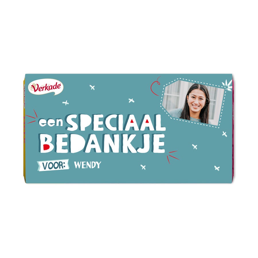 Verkade chocoladereep - Bedankje Verkade chocoladereep - Bedankje