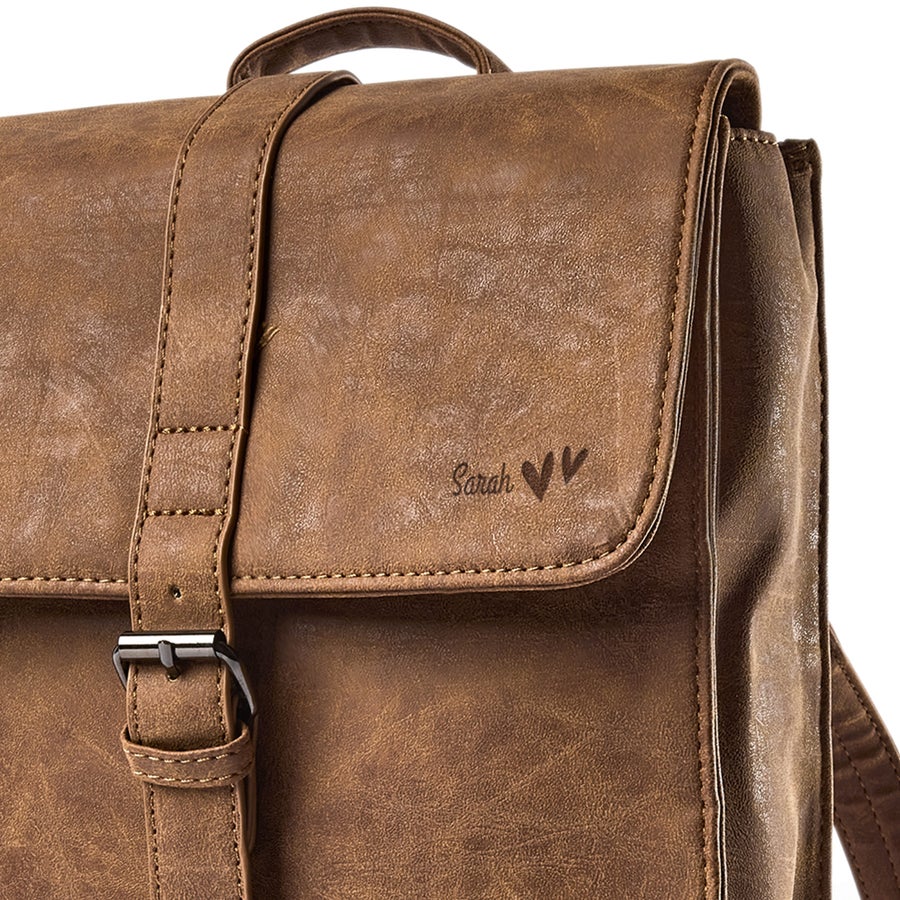 Personalised PU leather backpack