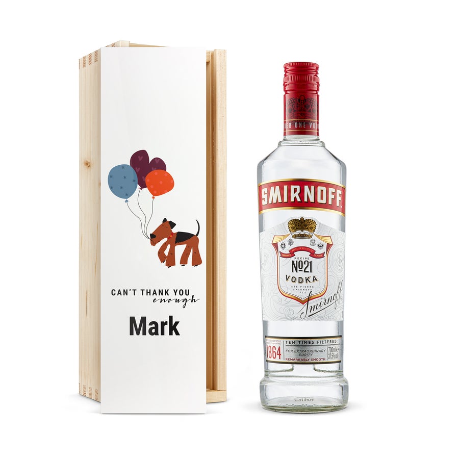 Smirnoff vodka in kist personaliseren
