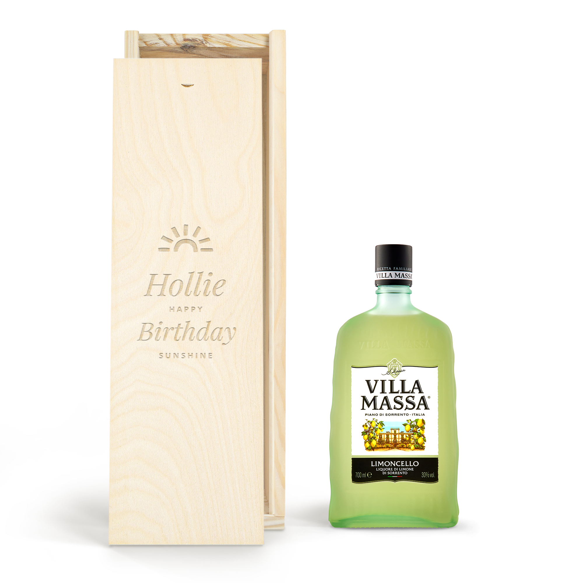 Likér v gravírovaném pouzdře - Limoncello Villa Massa