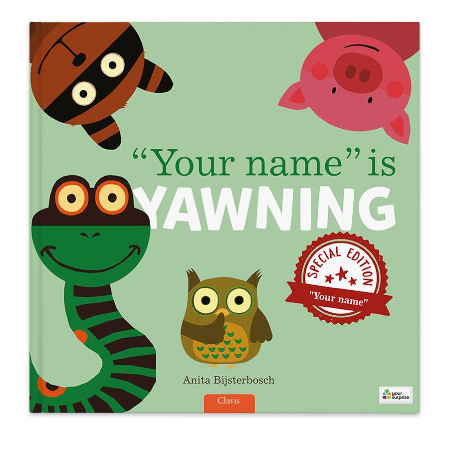 Personalised children's book - Everyone is Yawning - XXL flip-up book - Hardcover