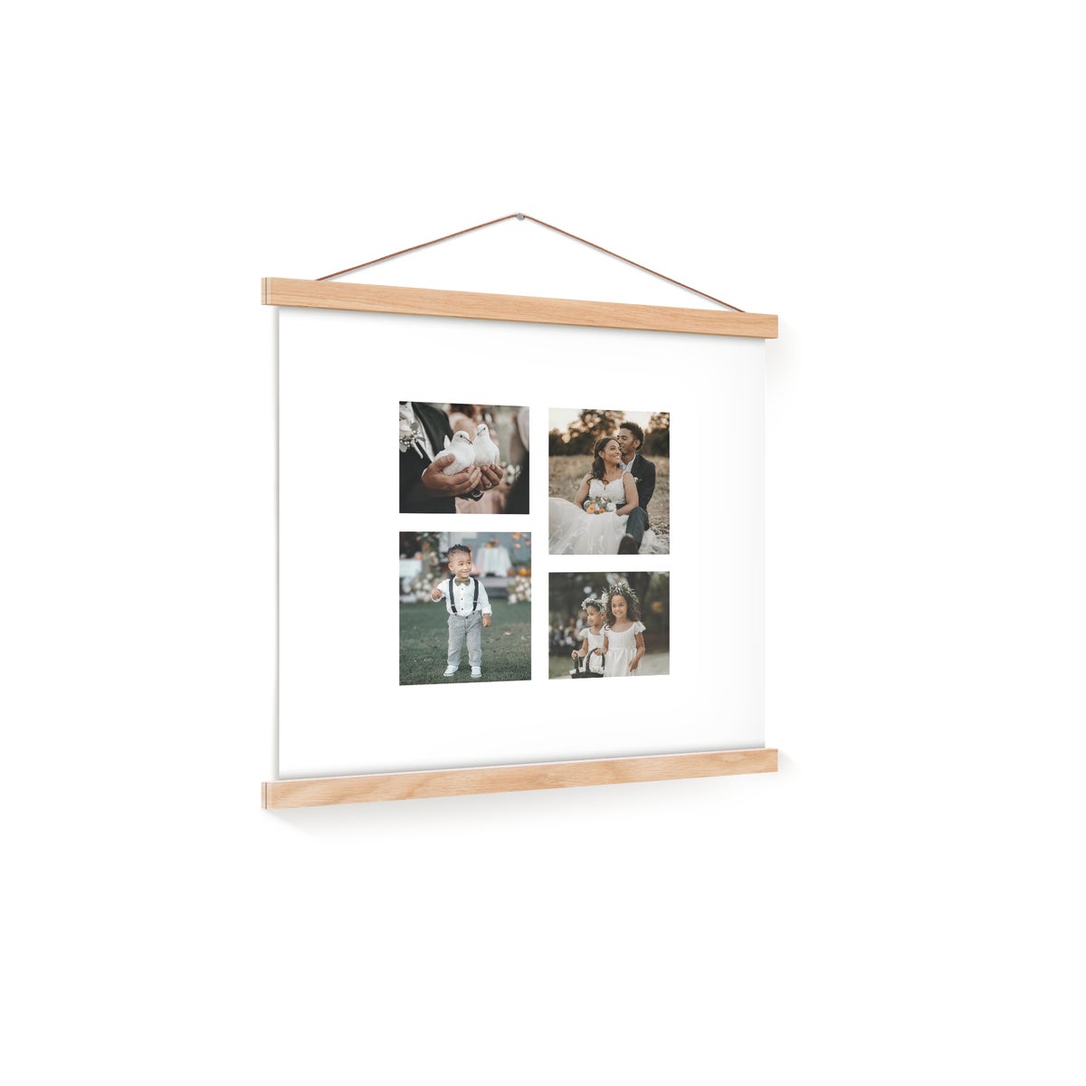 Valokuvajuliste puisella ripustimella - 40 x 40 cm