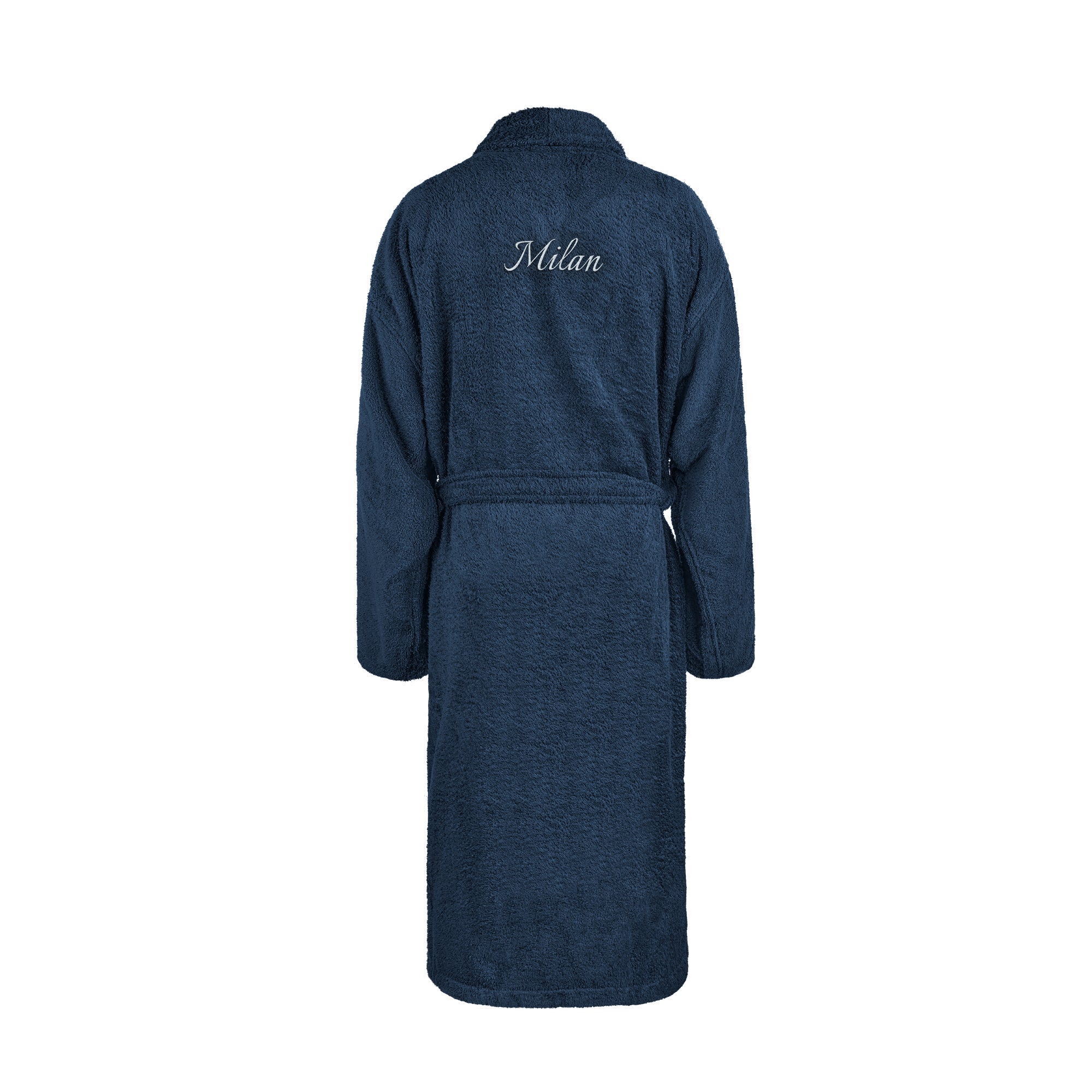 Heren badjas borduren - Donkerblauw - L/XL