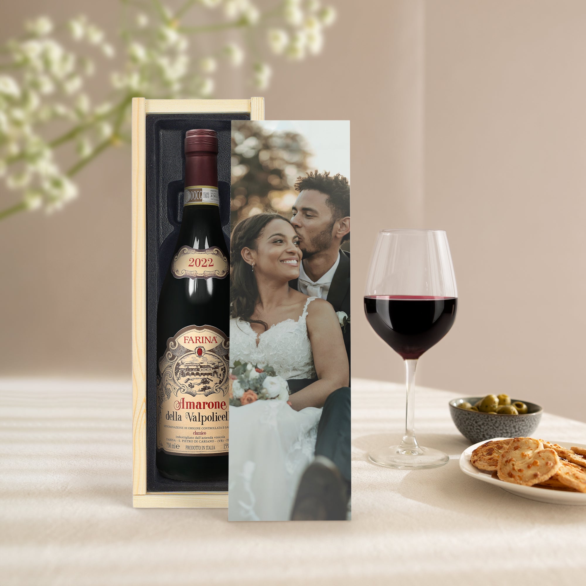Wino w personalizowanej skrzynce - Farina Amarone della Valpolicella