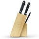Houten messenblok (inclusief messenset) - Gravure links