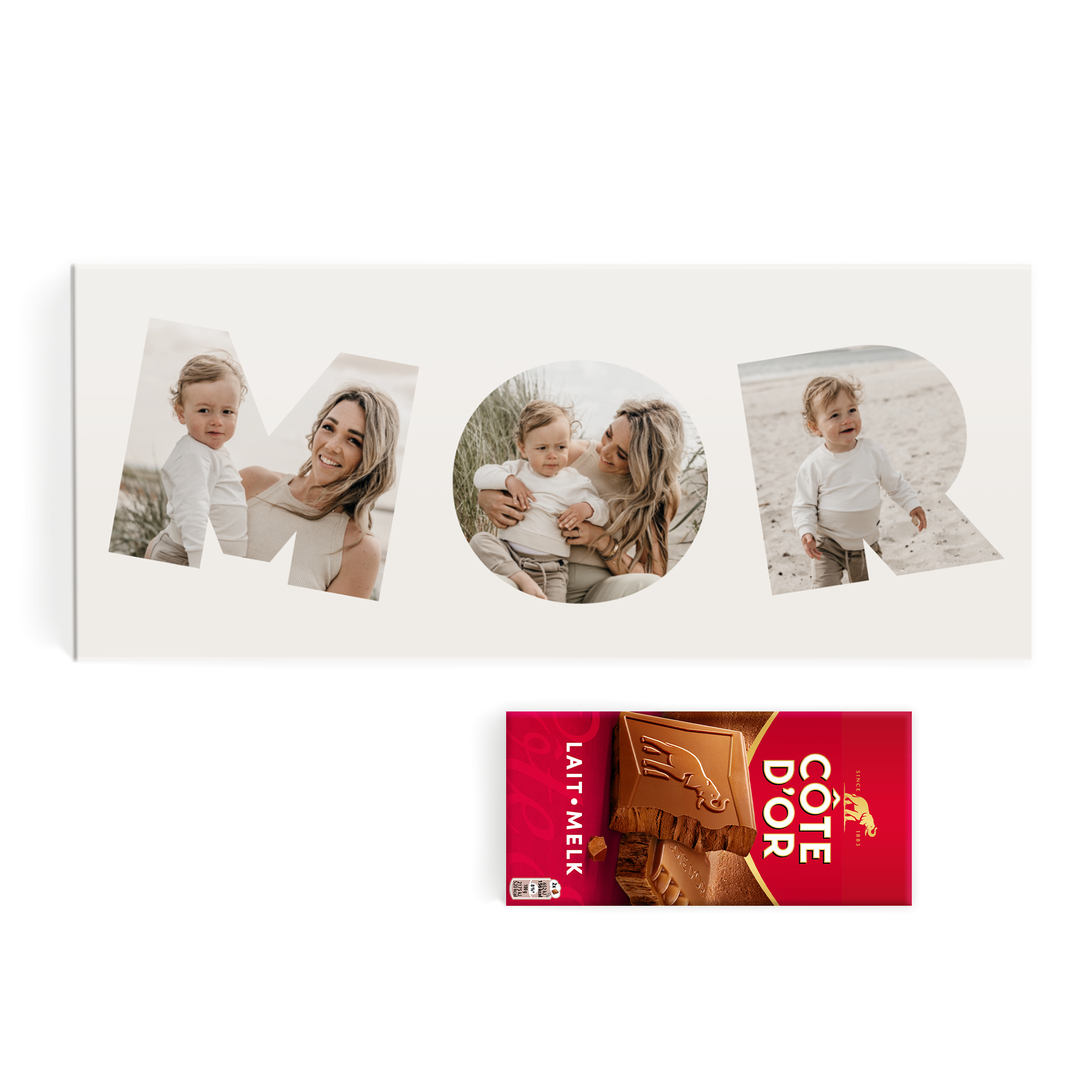 Mega Cote d Or chokolade YSP design trykt med egne billeder og personlig tekst