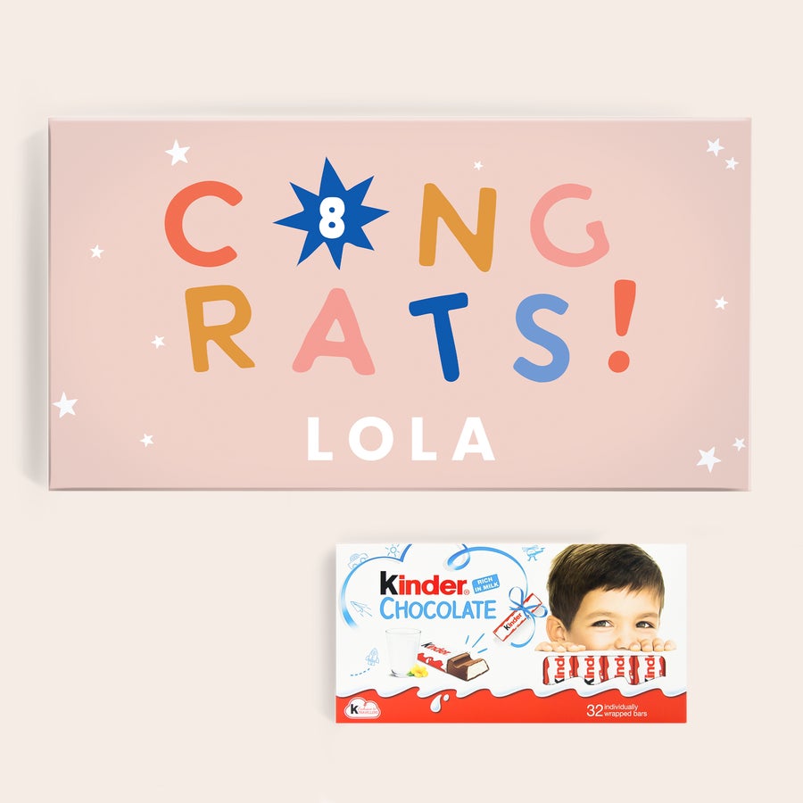 Chocolat kinder personnalisé Coffret kinder personnalisé 32 barres avec message