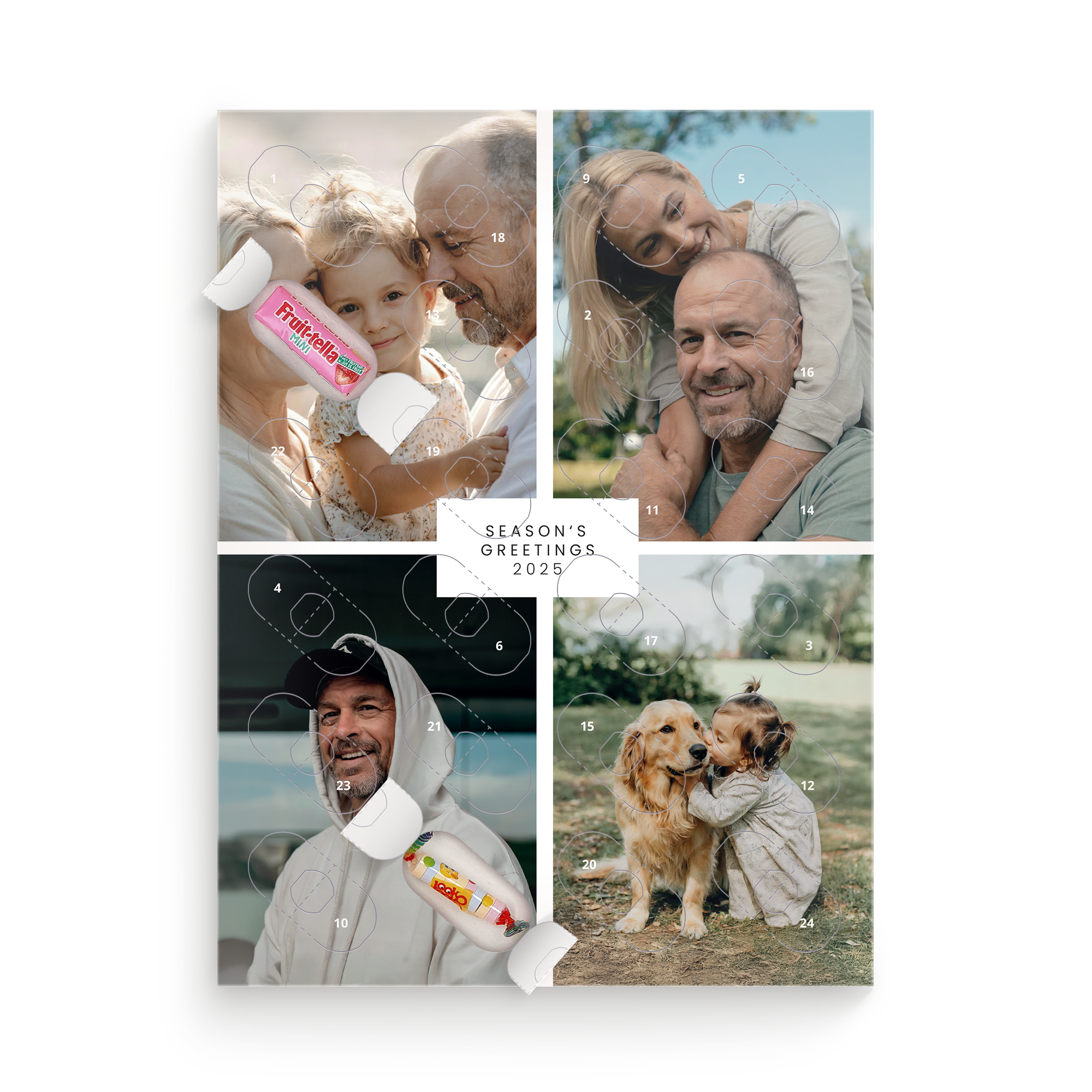 Calendario de cuenta atrás personalizado con dulces