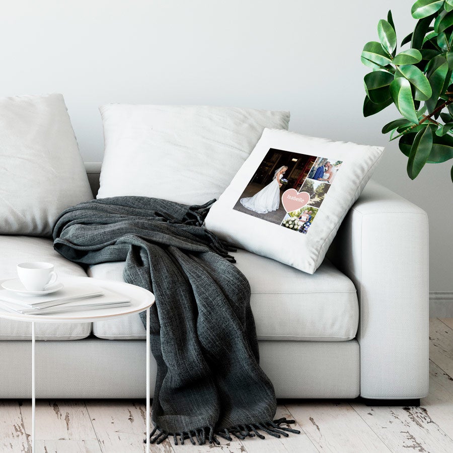 Personalised cushion case - White - 50 x 60 cm