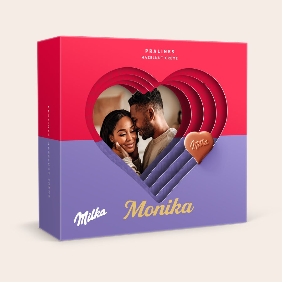 Milka herzen in einer 3D-Box Milka herzen in einer 3D-Box