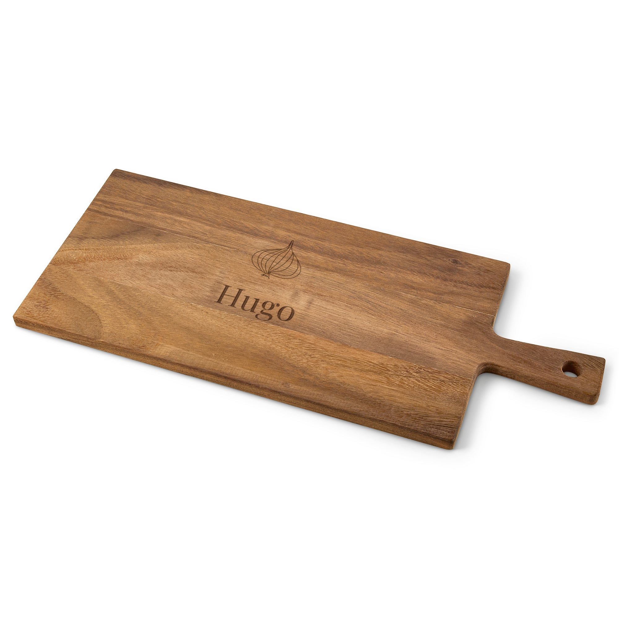 Houten serveerplank graveren - Teak - Rechthoekig - Liggend (L)