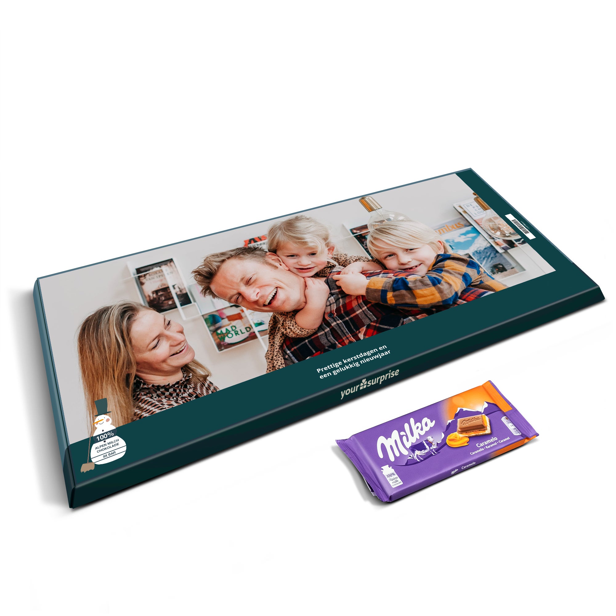 Mega Kerstmis reep met naam en foto bedrukken - Milka