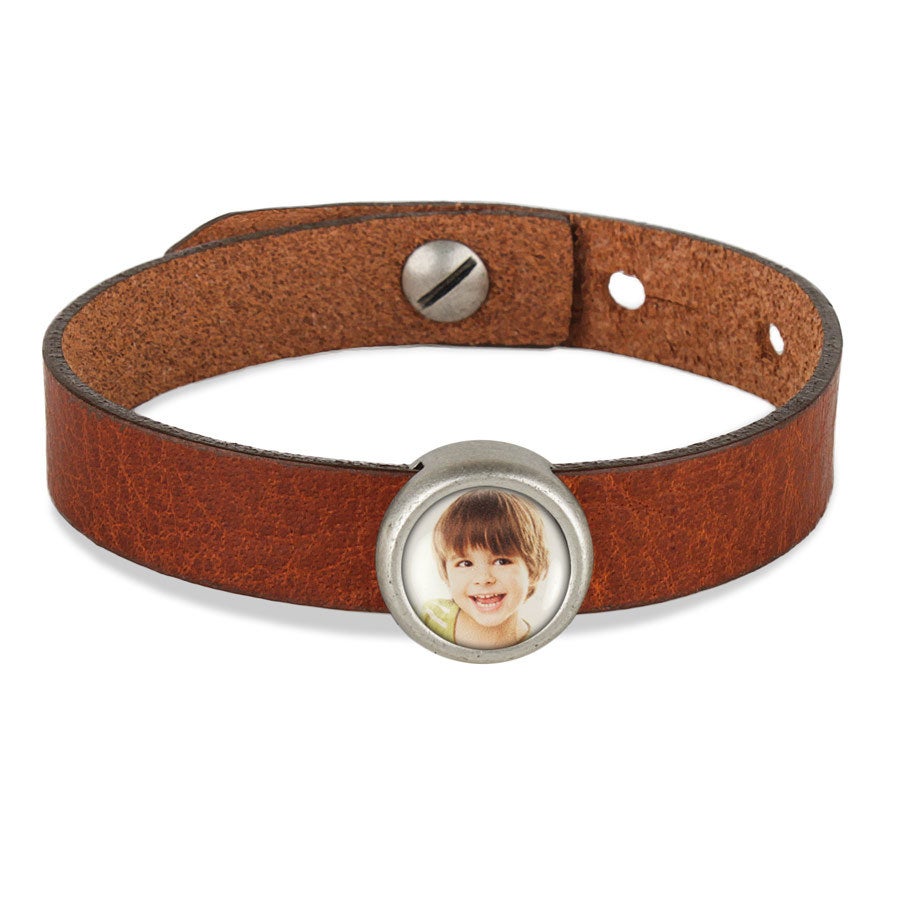 Bracelet personnalisé - marron - 1 charm