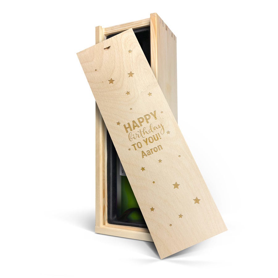 Personalised wine gift - Belvy - White - Engraved wooden case