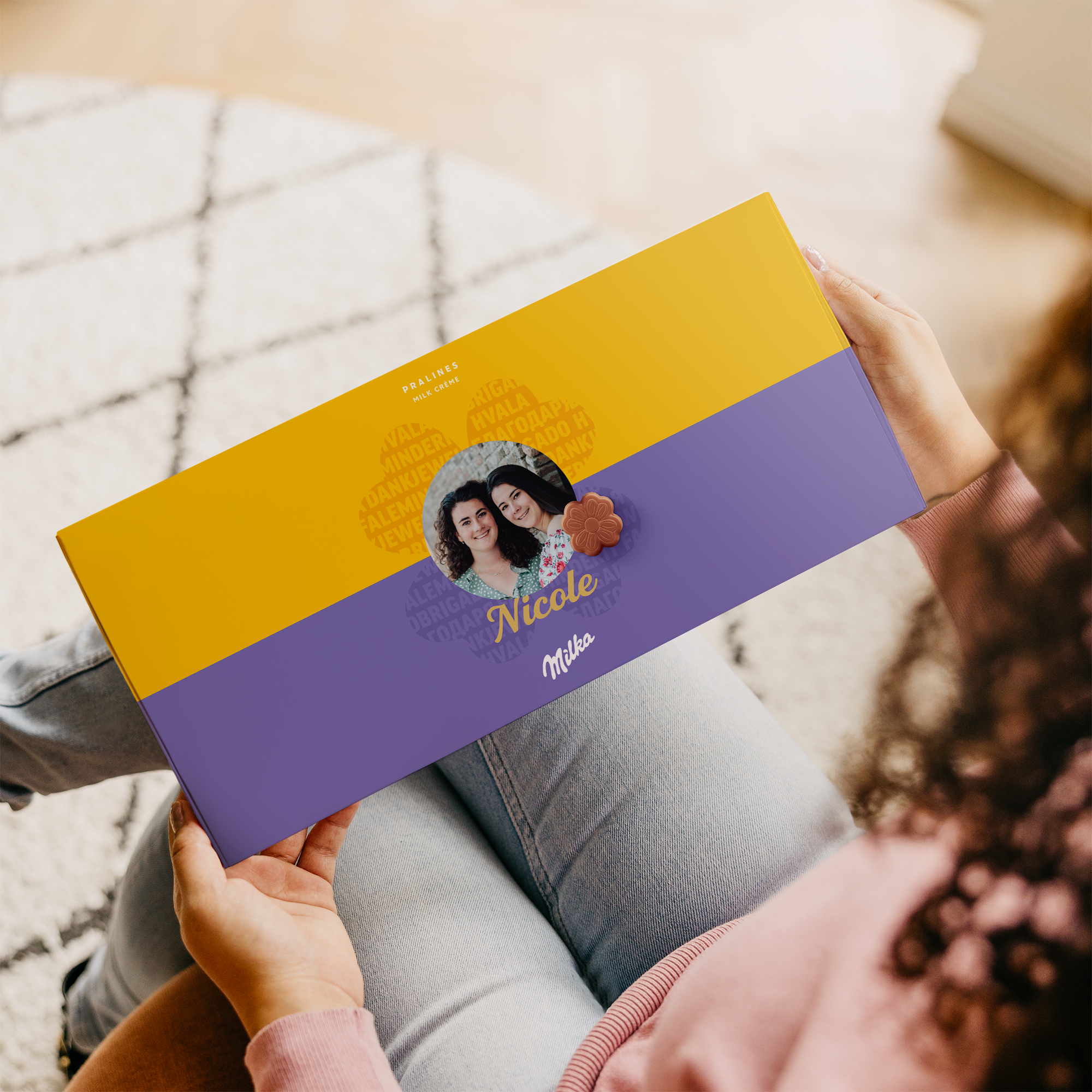 Personalised Milka Chocolate Gift Box - Thank you