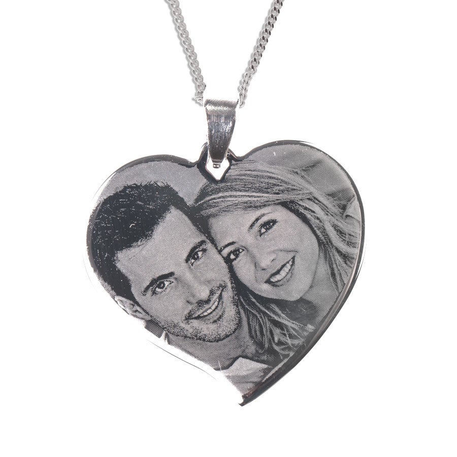 Personalised pendant - Heart - Stainless steel - Engraved