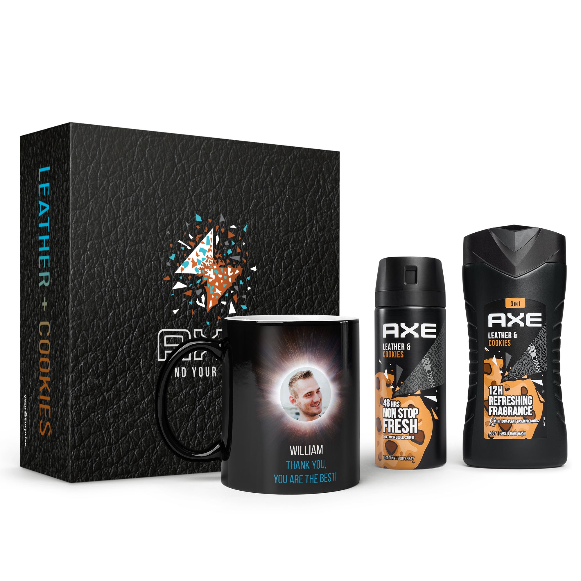 Personalised Axe gift set - Body wash & Deodorant - Magic mug