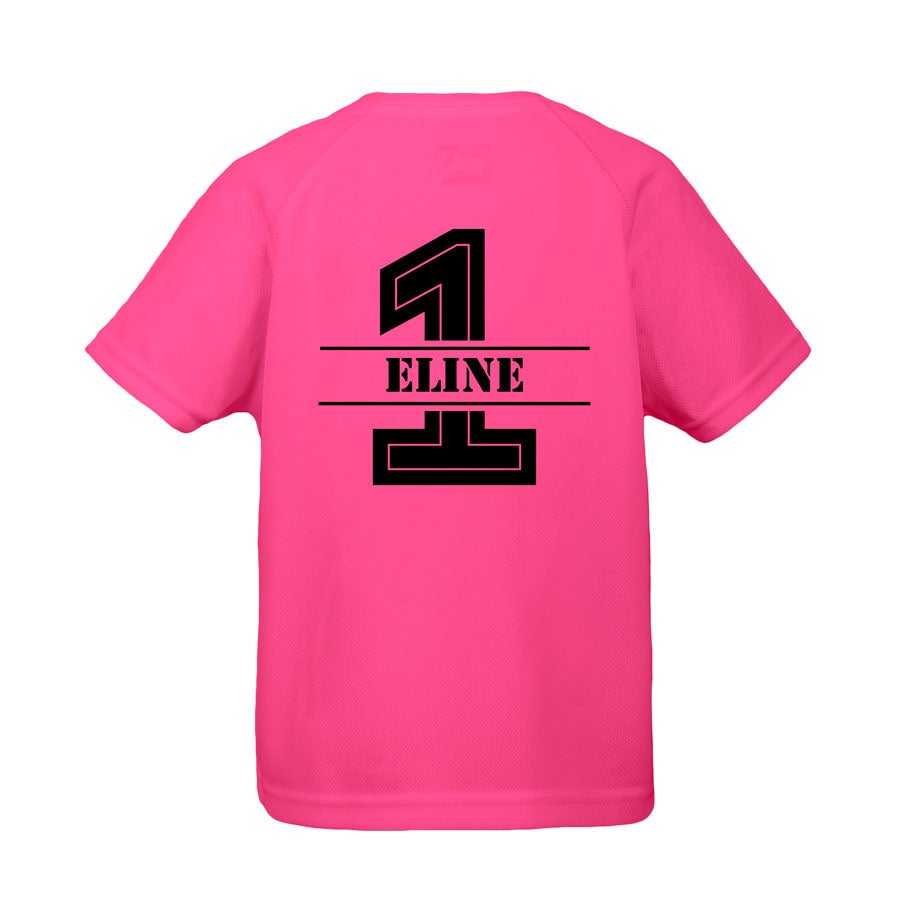 Sportshirt bedrukken - Kind - 8 jaar (roze) Sportshirt bedrukken - Kind - 8 jaar (roze)