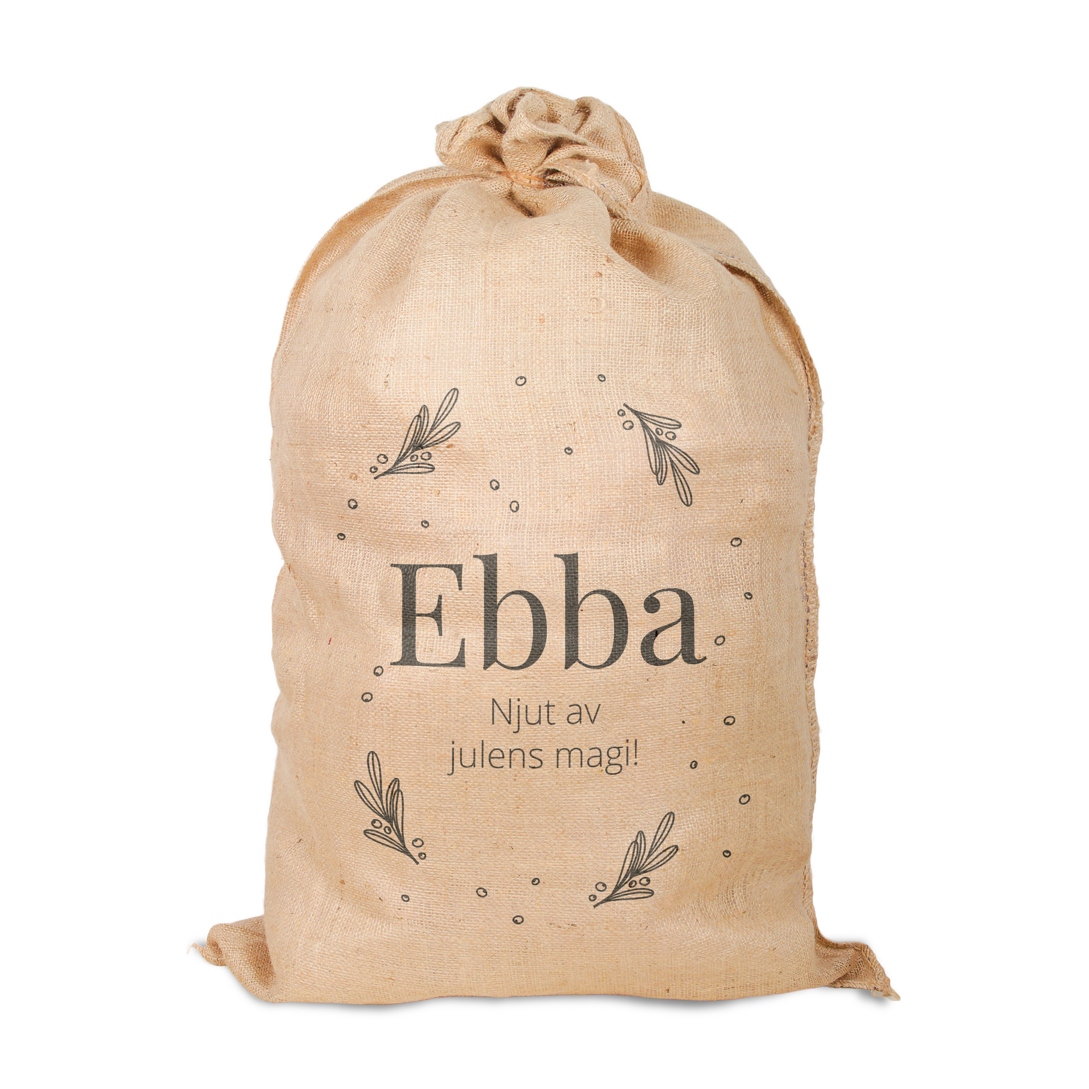 Personlig jute jul säck