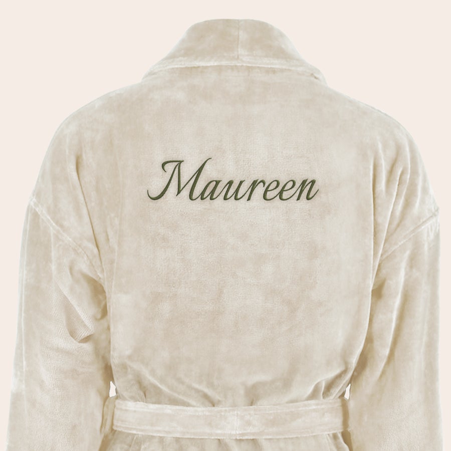 Peignoir Personnalisé Femme Peignoir de bain personnalisé brodé avec le nom Maureen, un luxueux cadeau personnalisable