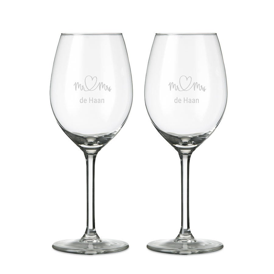 Wit wijnglas graveren - 2 stuks Wit wijnglas graveren - 2 stuks