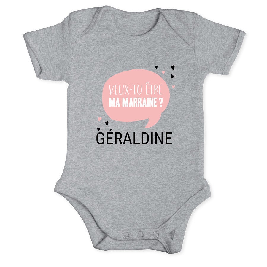 Body marraine personnalisé - Gris -  50/56